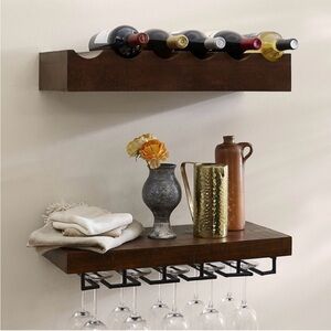 Elegant Brown Wooden Wine Rack